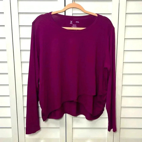 Xersion Tops - Xersion Quick-Dri Long Sleeve Crisscross Athletic Top Size XXL Berry Purple